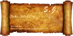 Suh Jolán névjegykártya