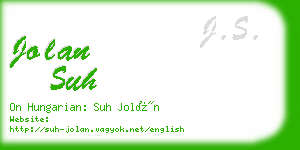 jolan suh business card